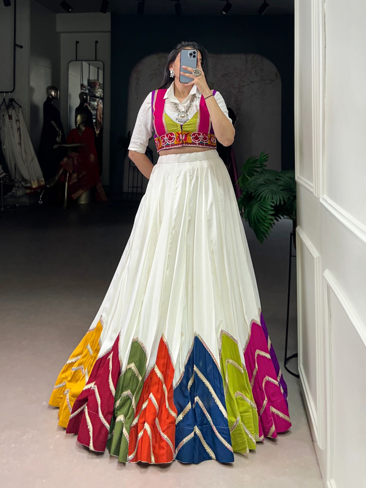 Pure Reyon Plain Work Navratri Chaniya Choli