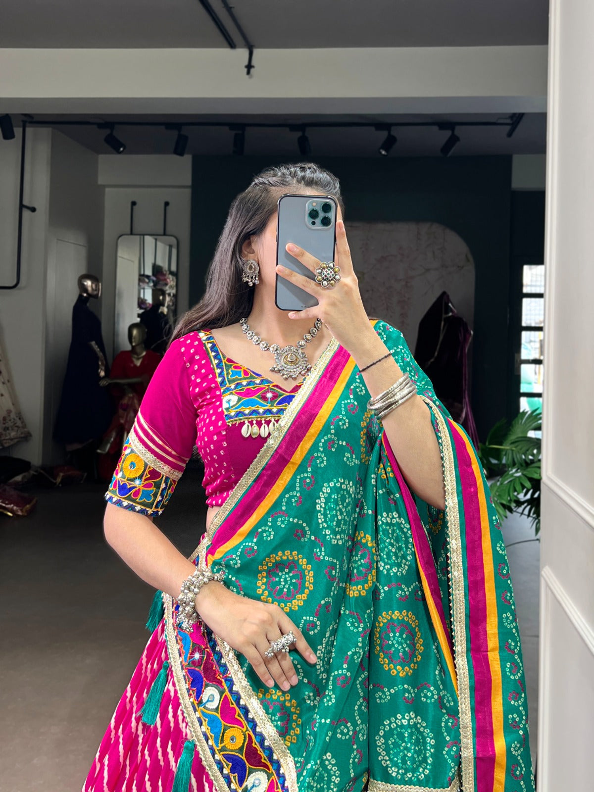 Monarch Latest Ikat Printed Patola Dola Silk Lehenga Choli With Traditiona Dupatta and Separate Blouse Pis
