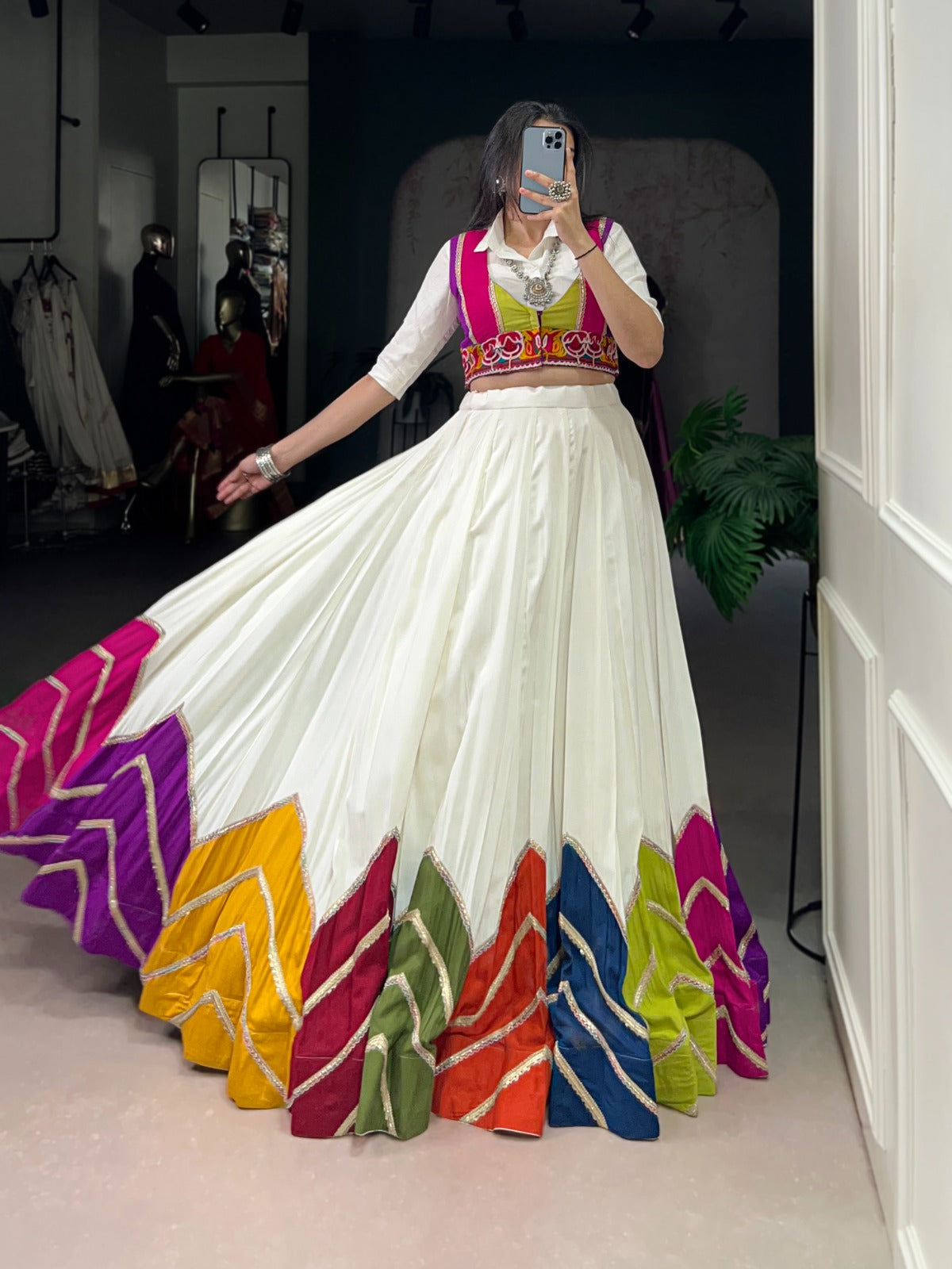 Pure Reyon Plain Work Navratri Chaniya Choli