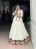 Let your Navratri nights shine brighter with the sparkle of mirror Gamthi work and the effortless flow of rayon fabric