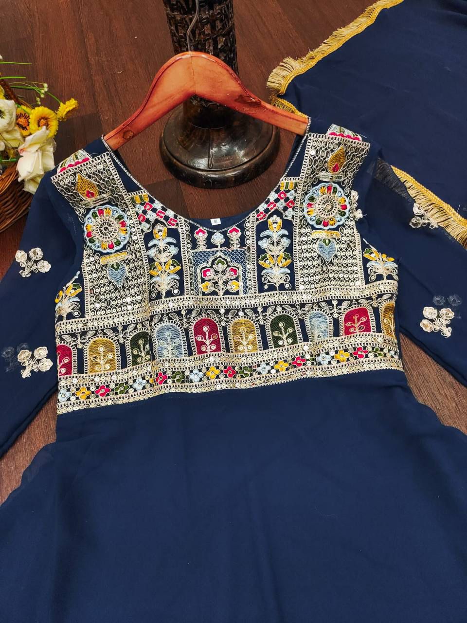 Launching New Party Wear Look Gown Dupatta Set