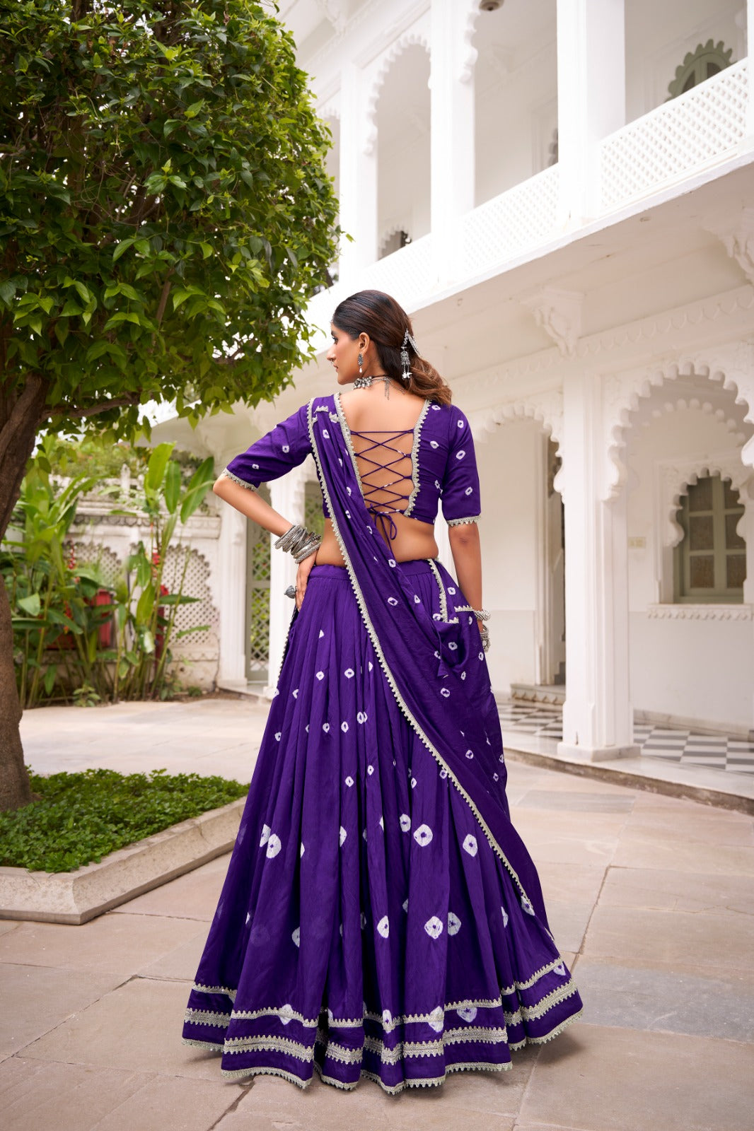 This Navratri, celebrate the fusion of fashion with tradition – Chanderi Bandhani design choli will give you charm and a unique glow on every rhythm of Garba