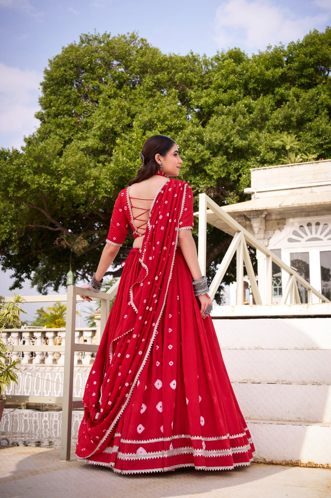 This Navratri, celebrate the fusion of fashion with tradition – Chanderi Bandhani design choli will give you charm and a unique glow on every rhythm of Garba