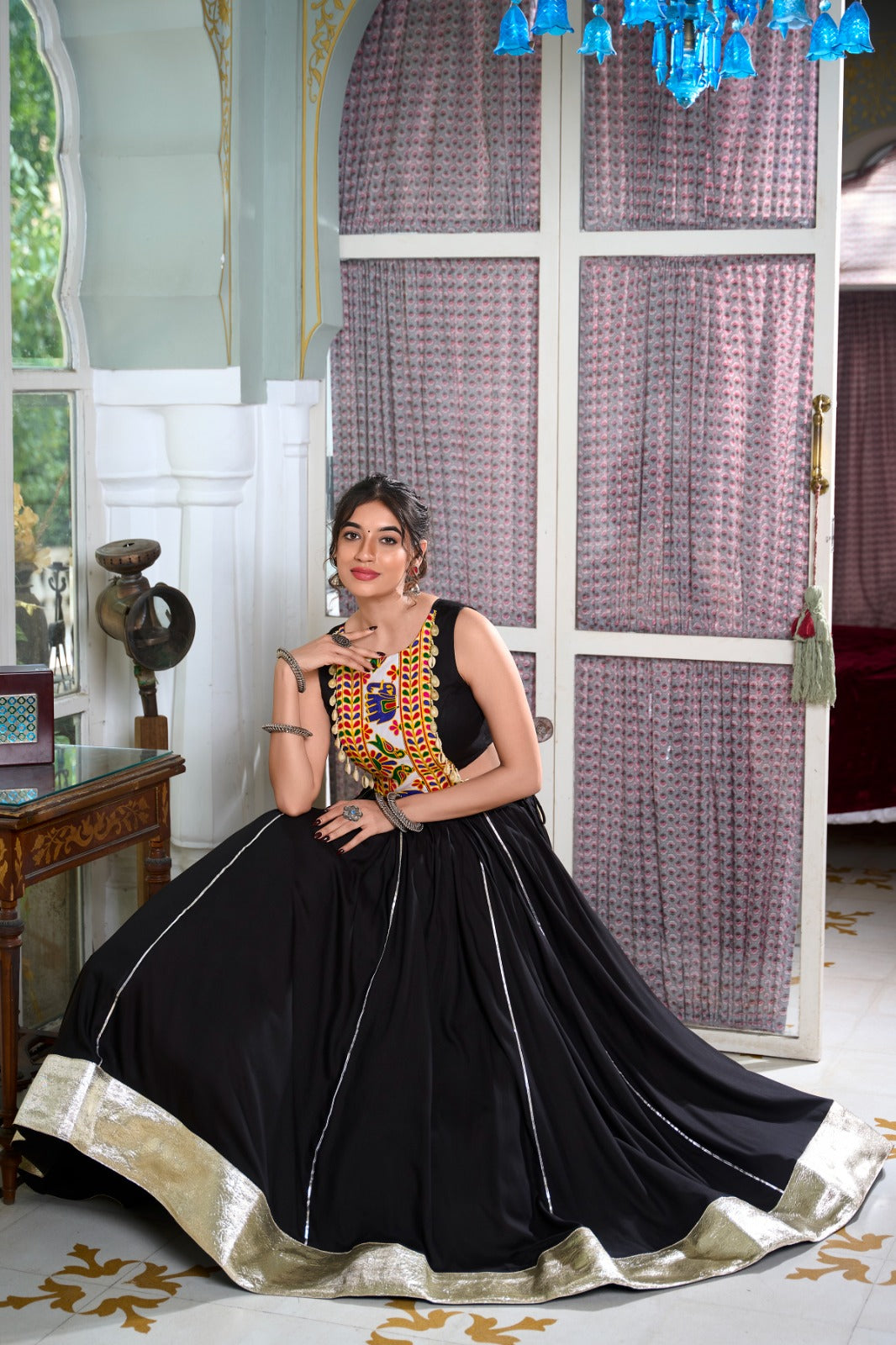 Festive Fashion at Its Best: Rayon Lehenga and Gamthi Work Blouse for Navratri