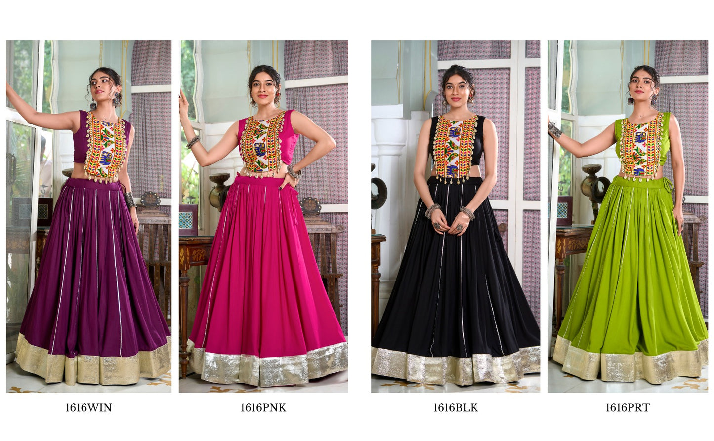 Festive Fashion at Its Best: Rayon Lehenga and Gamthi Work Blouse for Navratri