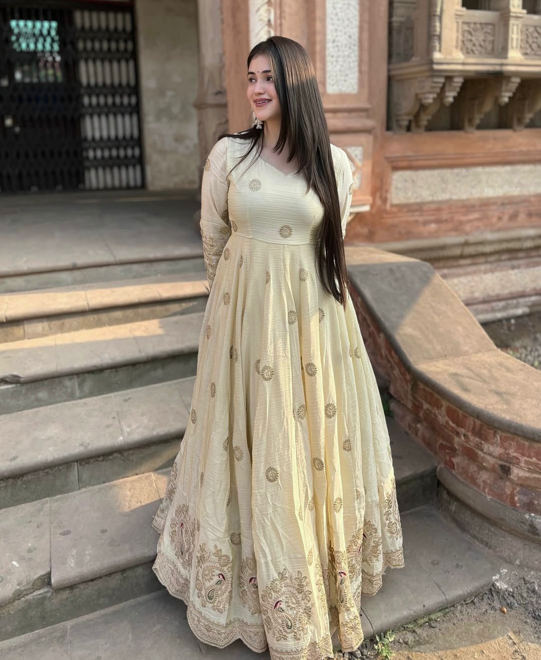 Enhance the beauty of your wardrobe with this newly launched designer anarkali gown with elegant dupatta