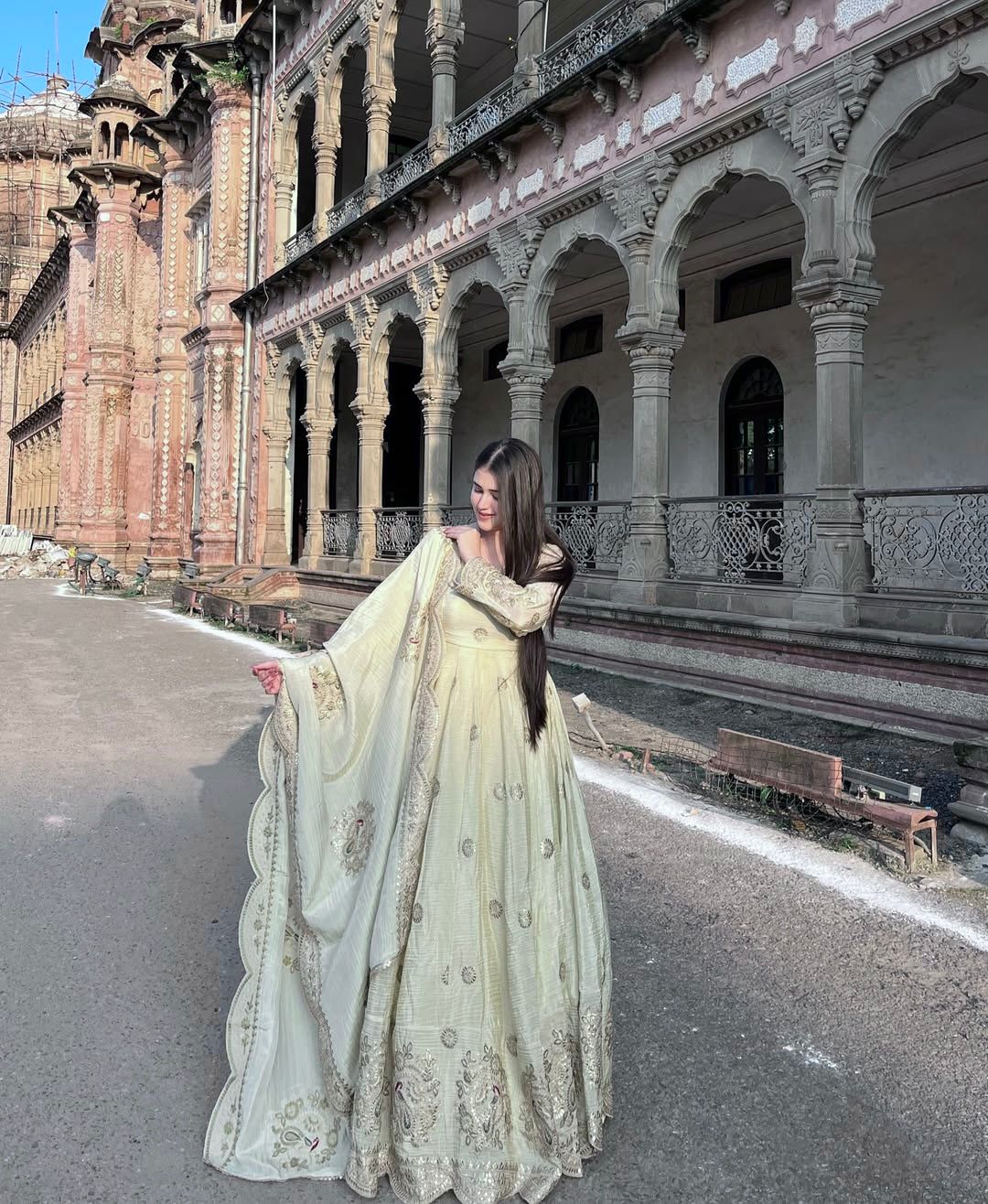 Enhance the beauty of your wardrobe with this newly launched designer anarkali gown with elegant dupatta