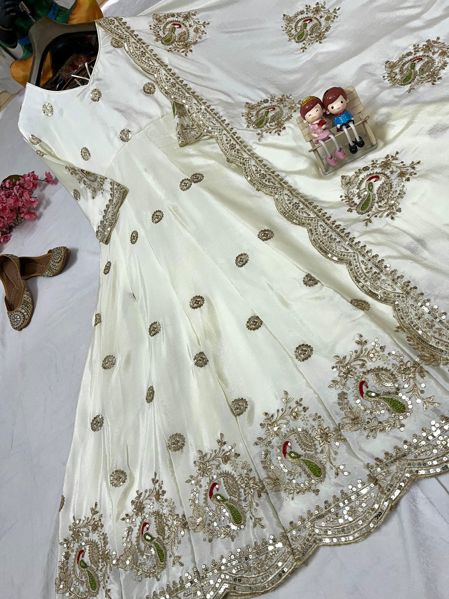 Enhance the beauty of your wardrobe with this newly launched designer anarkali gown with elegant dupatta