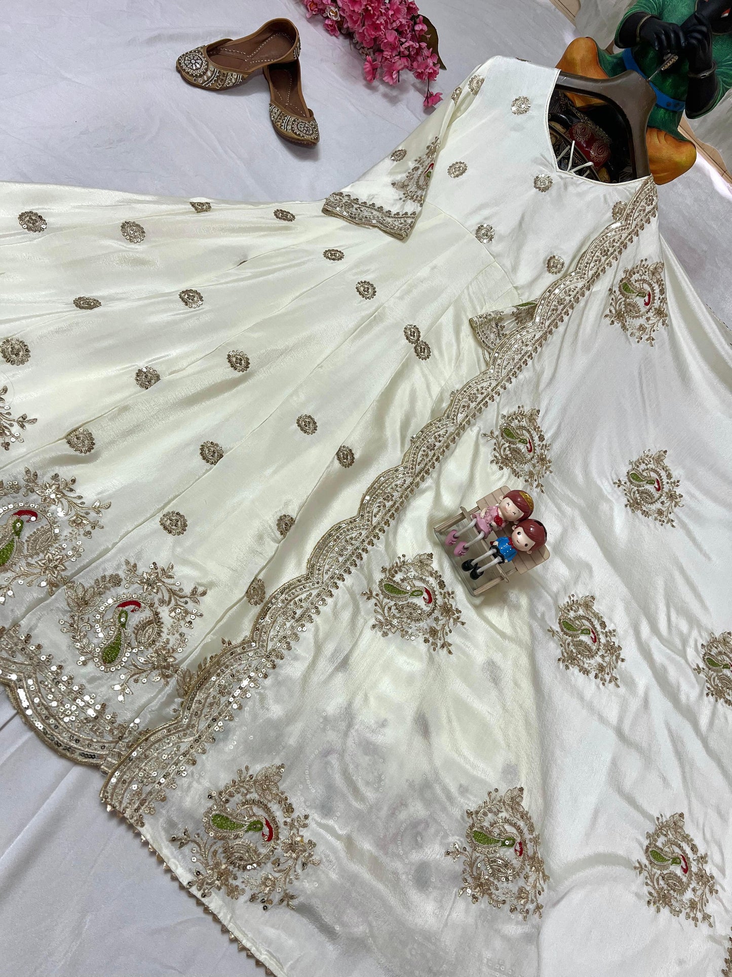 Enhance the beauty of your wardrobe with this newly launched designer anarkali gown with elegant dupatta