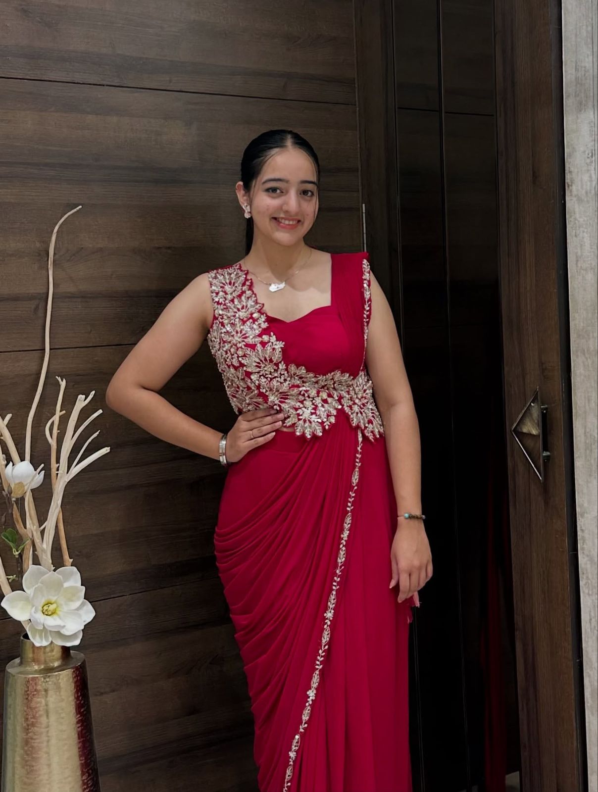 New Super Trending Embroidery cording work ready to wear saree with Embroidery Blouse