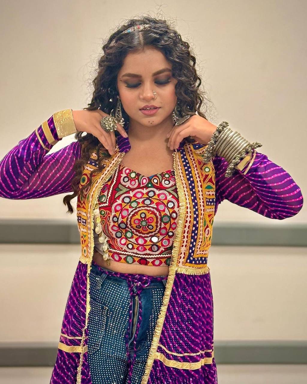 Navratri special shrug and blouse