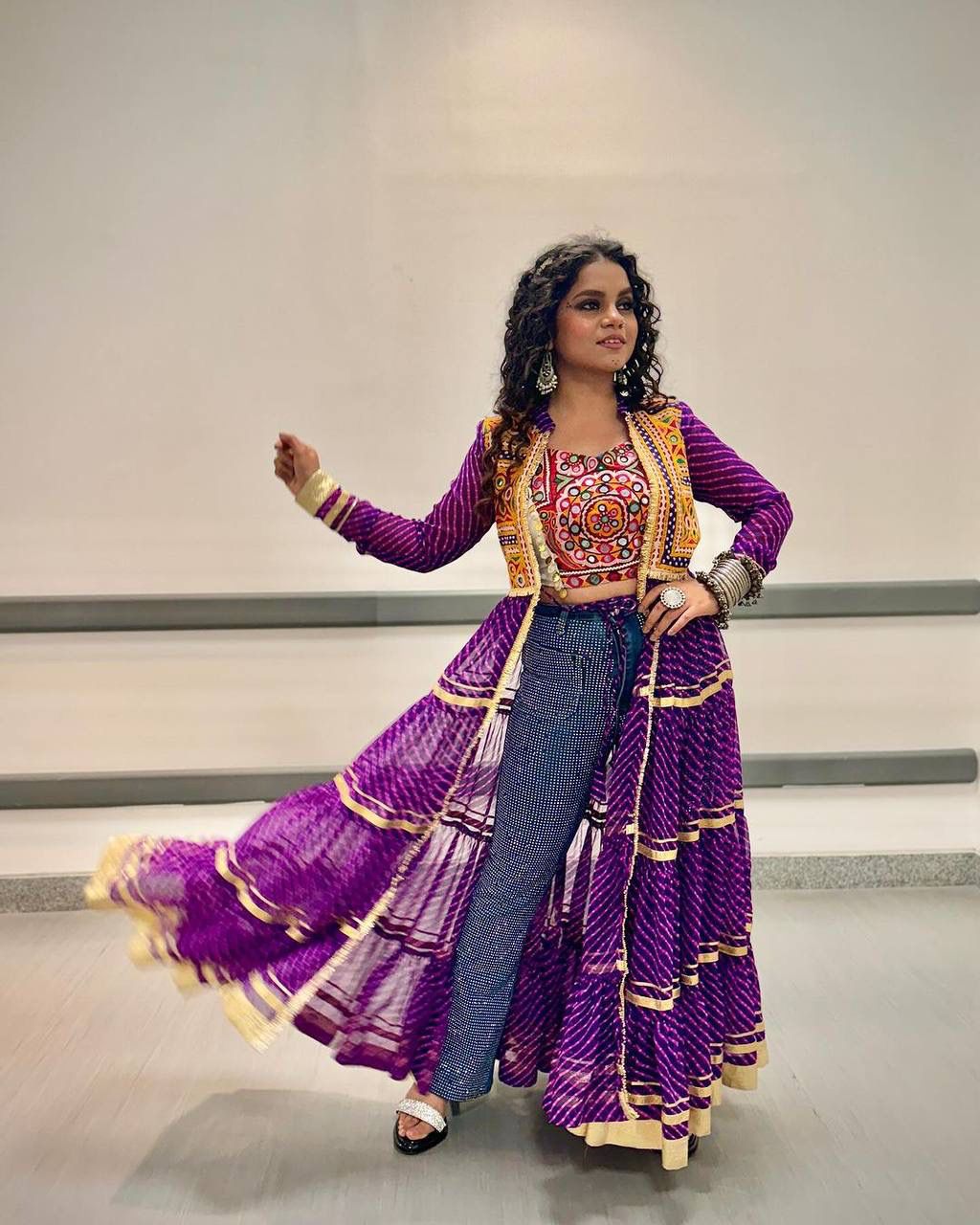 Navratri special shrug and blouse