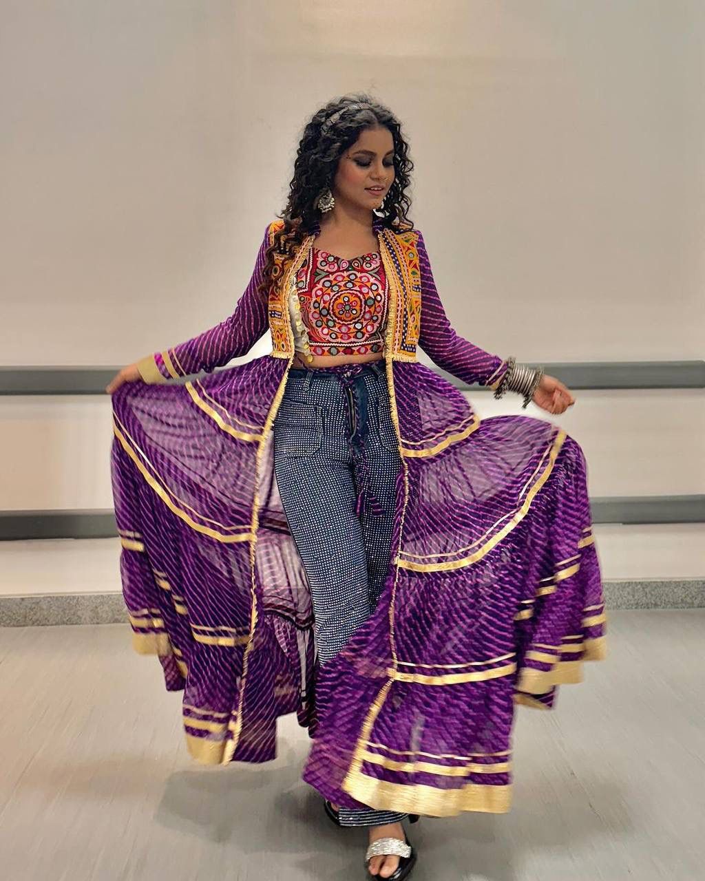 Navratri special shrug and blouse