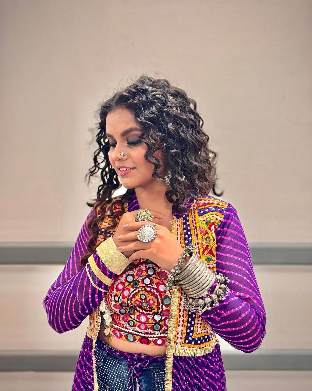 Navratri special shrug and blouse