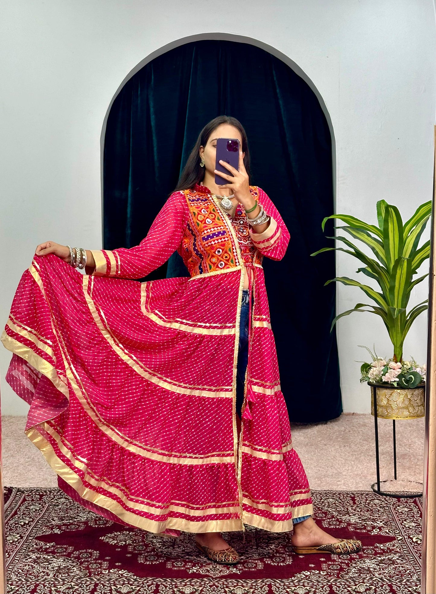 Navratri special shrug and blouse