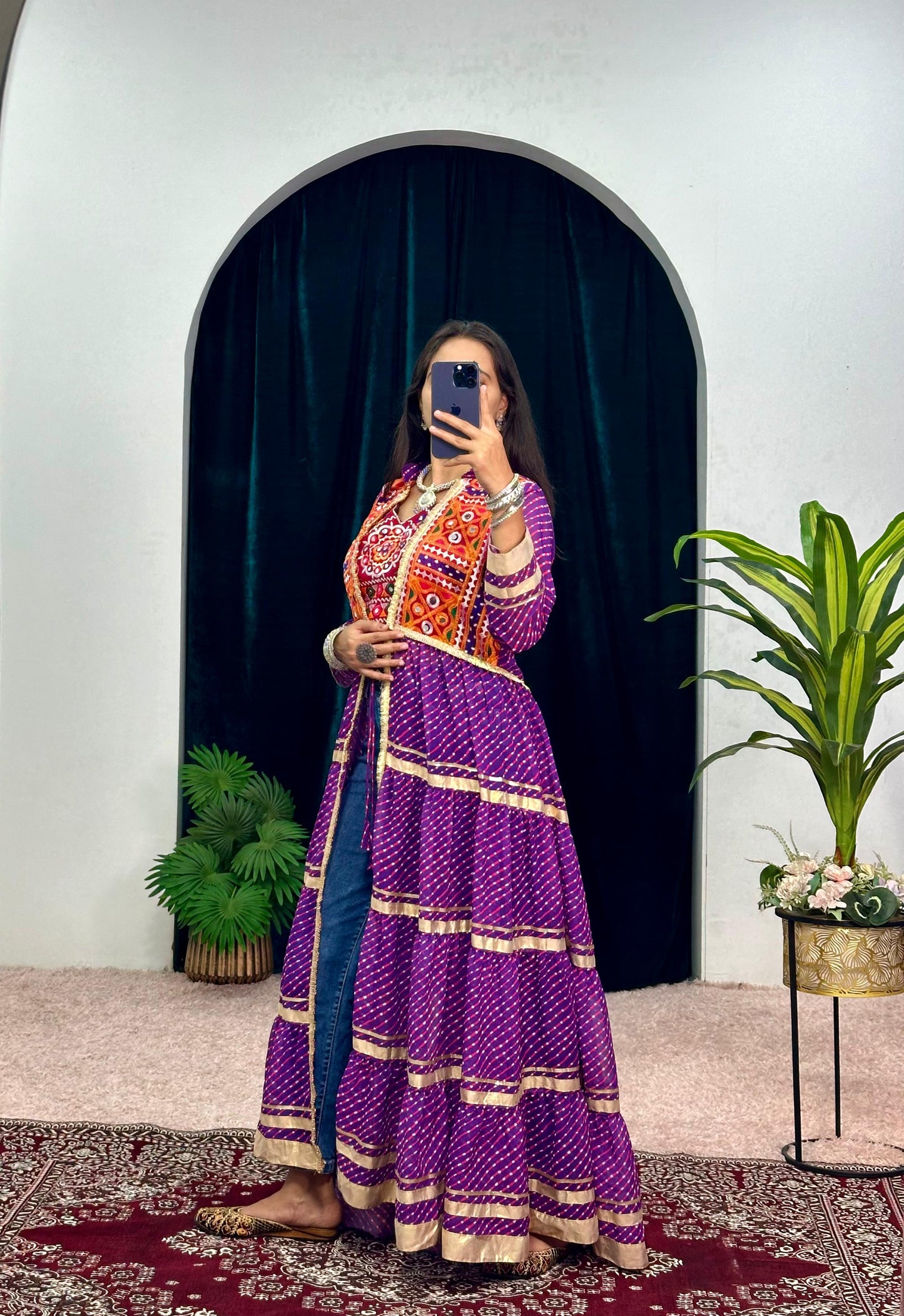Navratri special shrug and blouse
