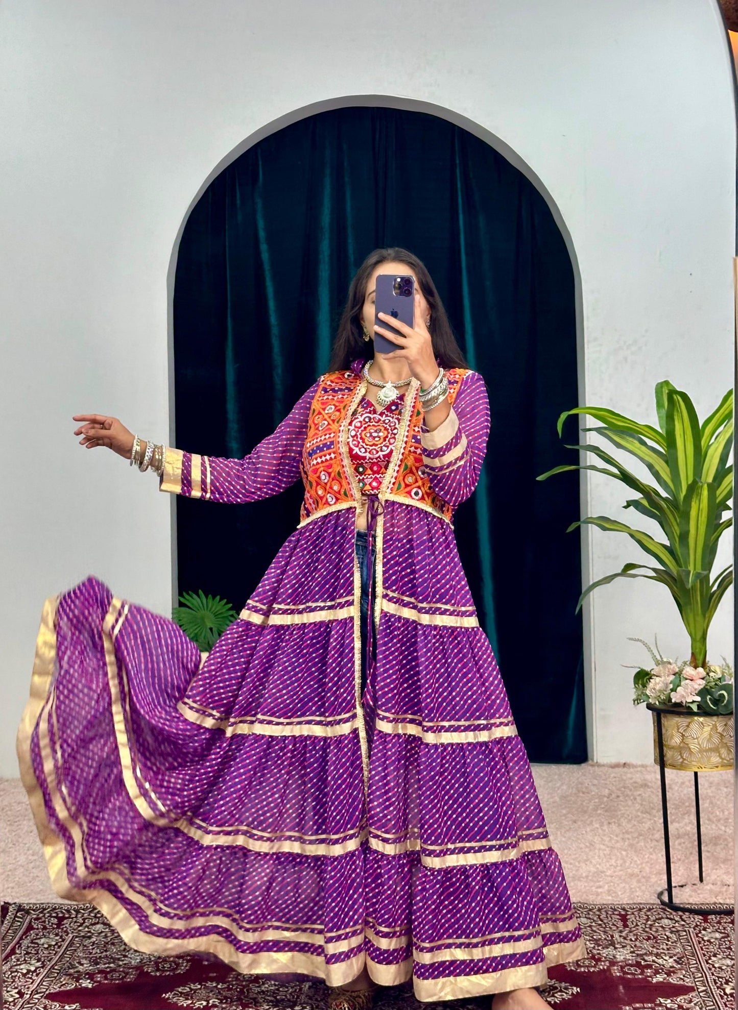 Navratri special shrug and blouse
