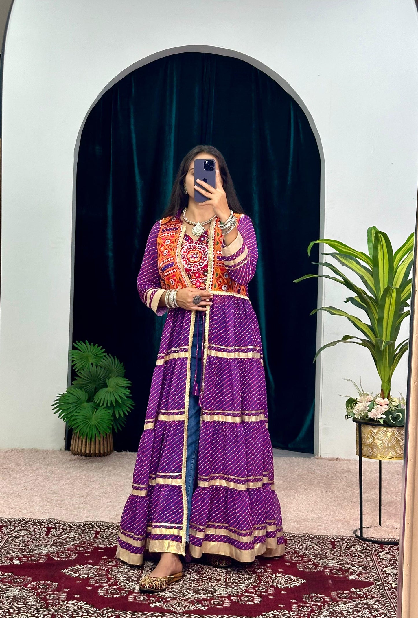 Navratri special shrug and blouse