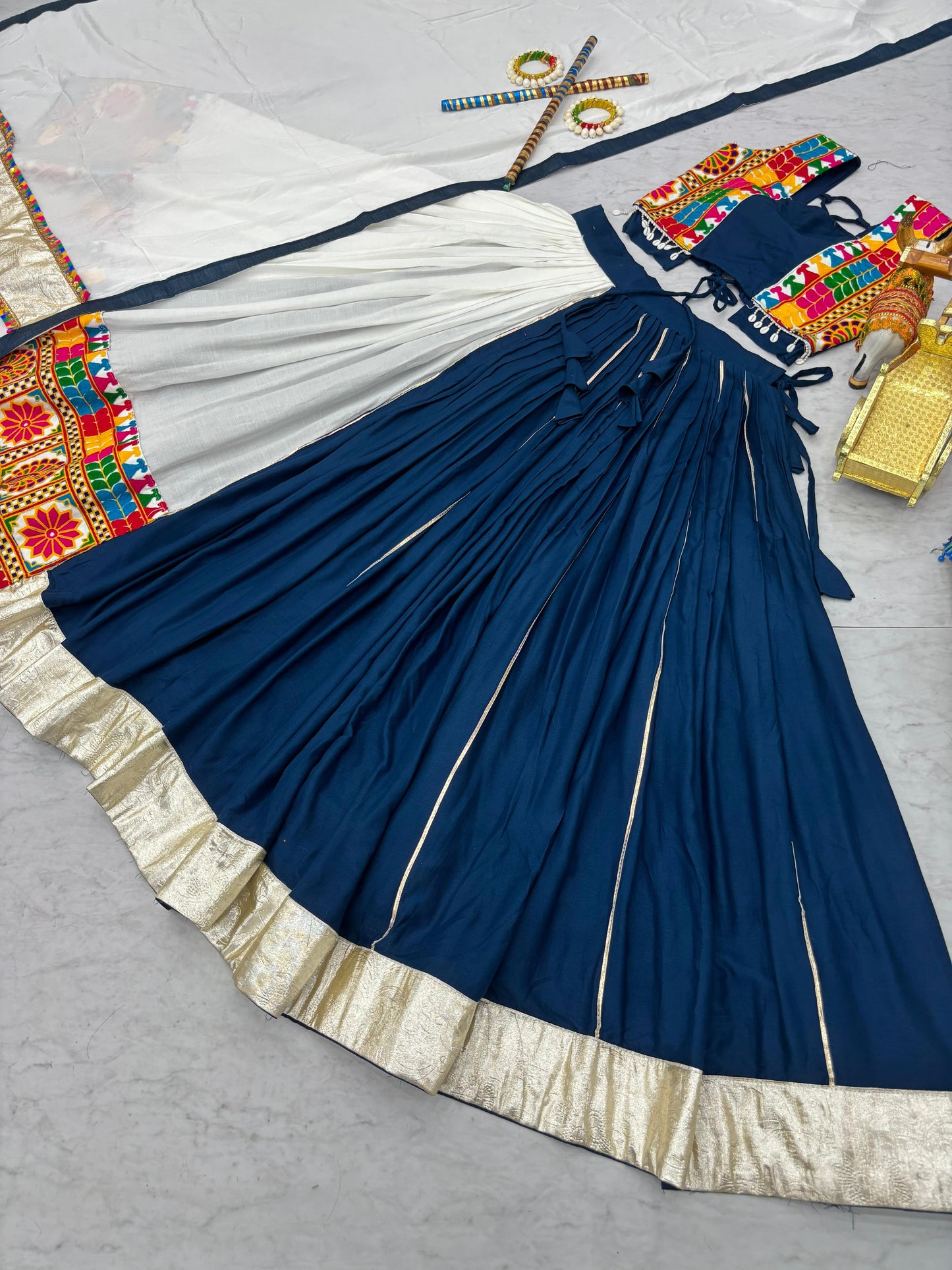 Navratri Special Gamathi Work Lehenga choli