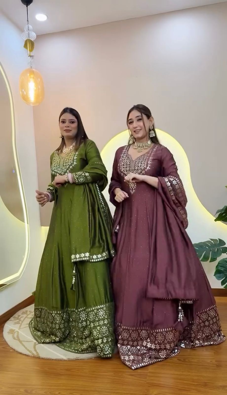 Presenting New Designer Collection In Roman simmer silk With Embroidery Work Top-Bottom And Dupatta Set Fully Stitched Ready To Wear