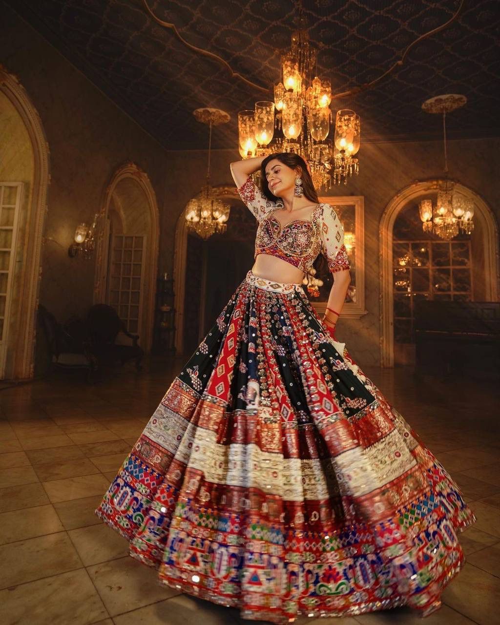 Presenting new designer printed lahenga choli