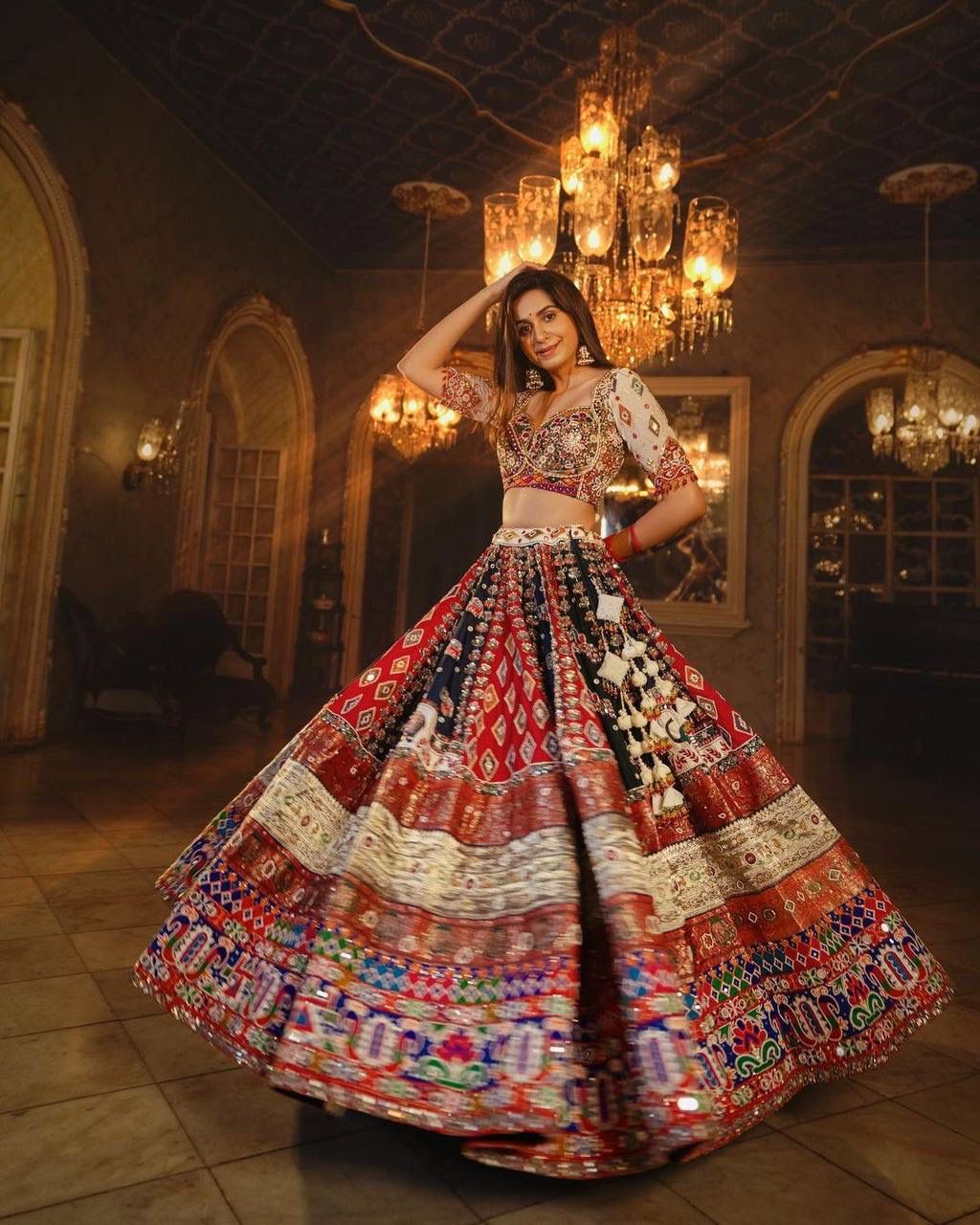 Presenting new designer printed lahenga choli