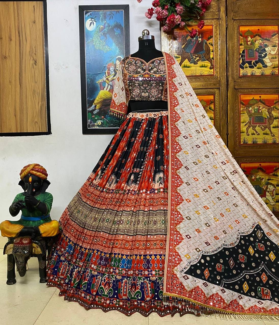 Presenting new designer printed lahenga choli