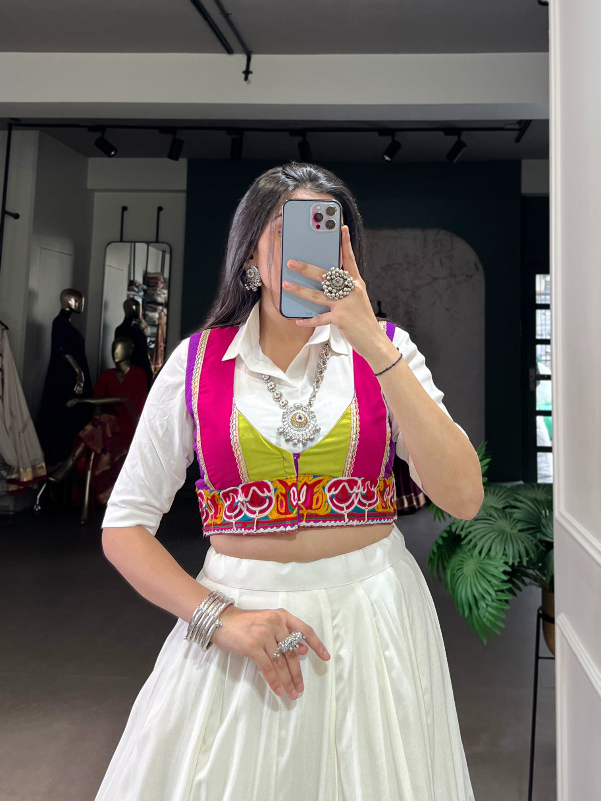 Pure Reyon Plain Work Navratri Chaniya Choli