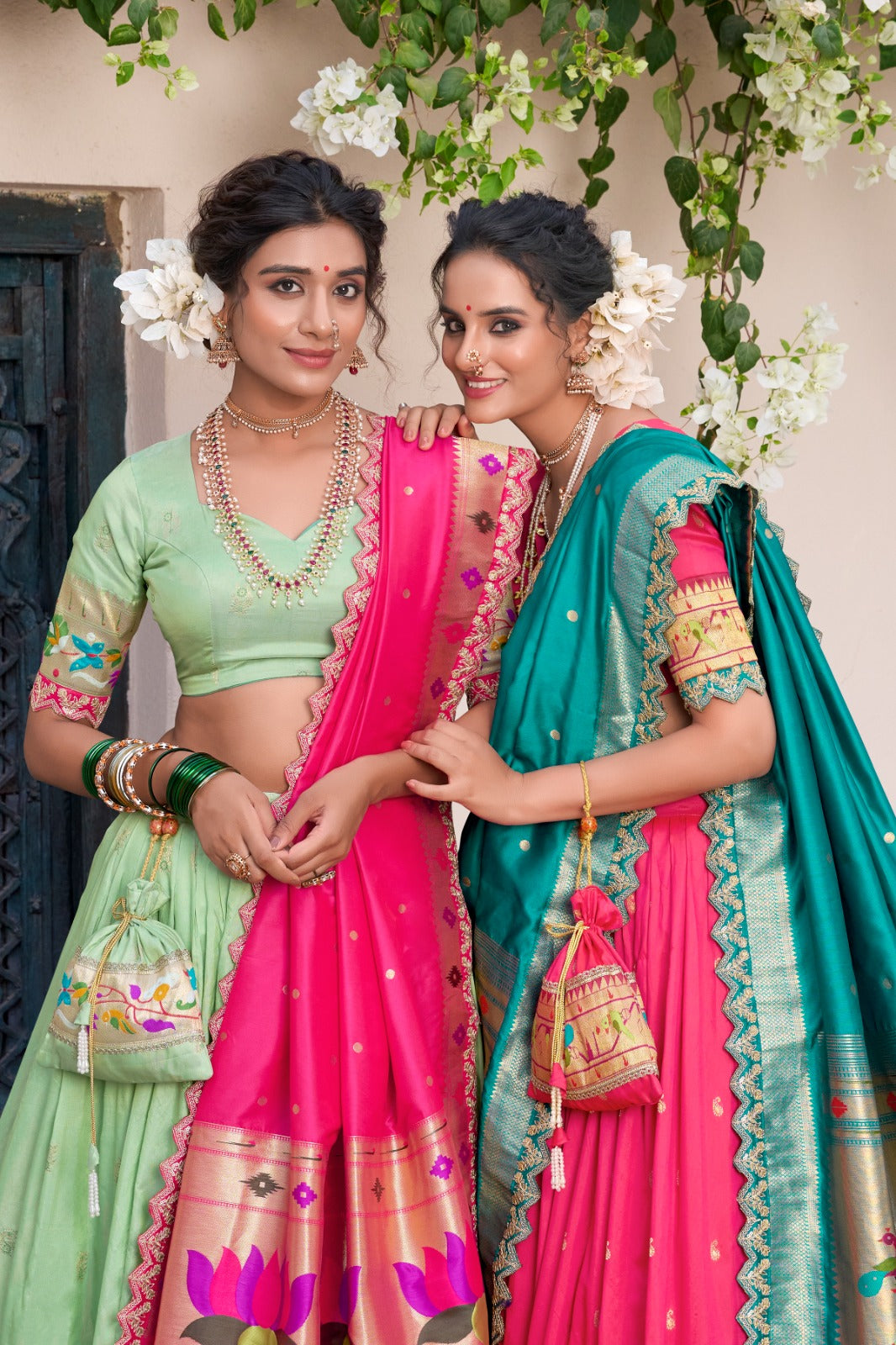 Embroidered Jacquard Silk Lehenga Choli