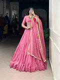 Navratri Ready to Wear Lehenga in Chanderi Silk With 12 Meter Flair