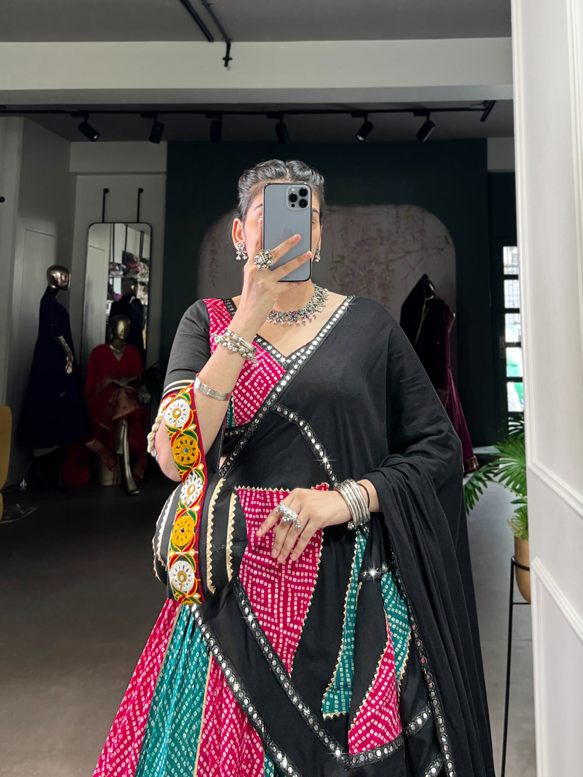 Captivating Multi-Color Mirror Work Navratri Special Lehenga Choli