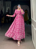 Designer Summer Frock in Georgette With Print Western Dress