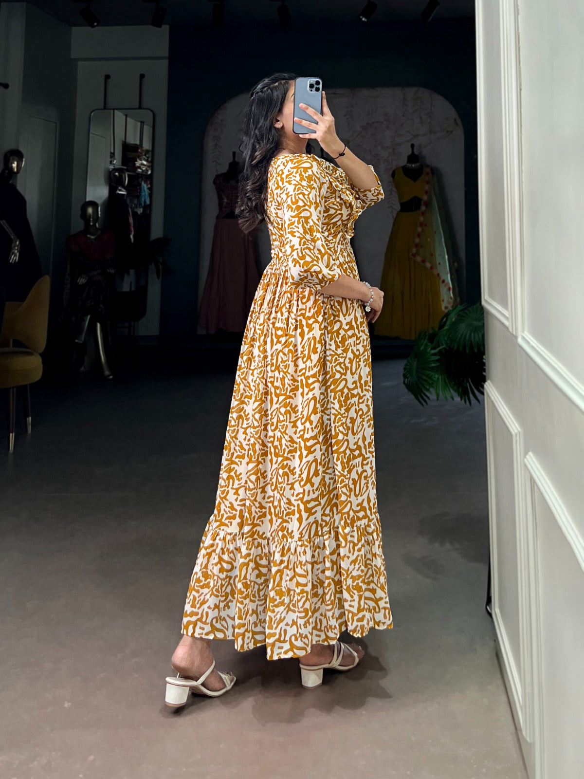 Designer Summer Frock in Georgette With Print Western Dress