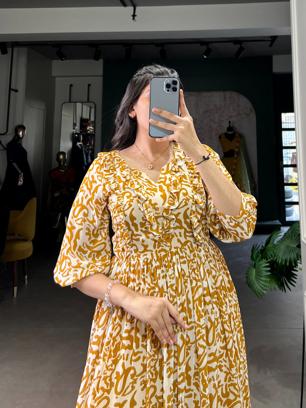 Designer Summer Frock in Georgette With Print Western Dress