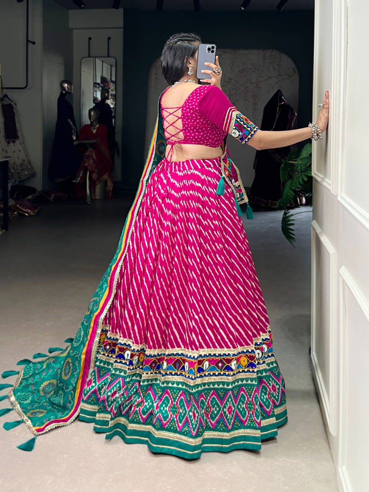 Monarch Latest Ikat Printed Patola Dola Silk Lehenga Choli With Traditiona Dupatta and Separate Blouse Pis