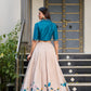 Tussar Silk Floral Patch Work Readymade Lehenga Choli