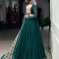 Memorial Green Thread embroidered Work Georgette Lehenga Choli