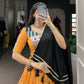 Yellow Color Rayon Bandhej Print Navratri Lehenga Choli Set