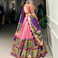 Women's Tussar Silk Lehenga Choli Set with Floral and Foil Print