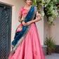 Embroidered Jacquard Silk Lehenga Choli