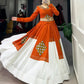 Women's Designer Trending Navaratri Cotton Plain & Gamthi Patch Lehenga Choli