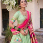 Embroidered Jacquard Silk Lehenga Choli