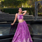 Tussar Silk Floral Print Jacket Lehenga Set Festive Wear