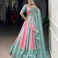 Light Pink Color Emboidery Work With Lace Touch Up Rayon Chaniya Choli