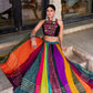 Multi Color Original Mirror Gamthi Work With Lace Touch Up Rayon Chaniya Choli