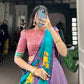 Women's Tussar Silk Lehenga Choli Set with Floral and Foil Print