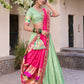 Embroidered Jacquard Silk Lehenga Choli