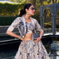 Tussar Silk Floral Print Jacket Lehenga Set Festive Wear