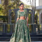 Tussar Silk Floral Print Jacket Lehenga Set Festive Wear