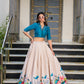 Tussar Silk Floral Patch Work Readymade Lehenga Choli